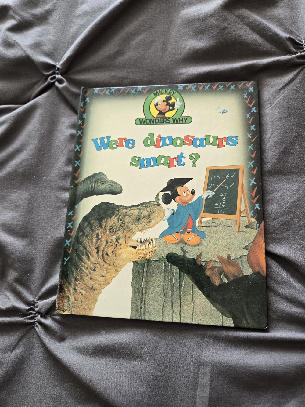 VTG 1992 Disney Mickey Wonders Why Were Dinosaurs Smart Hardcover Book Vol 7